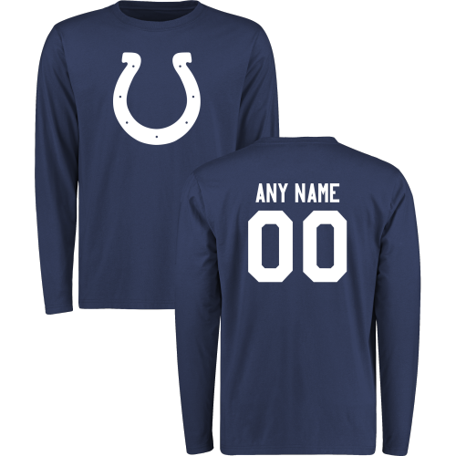 Men Indianapolis Colts Design-Your-Own Long Sleeve Custom NFL T-Shirt